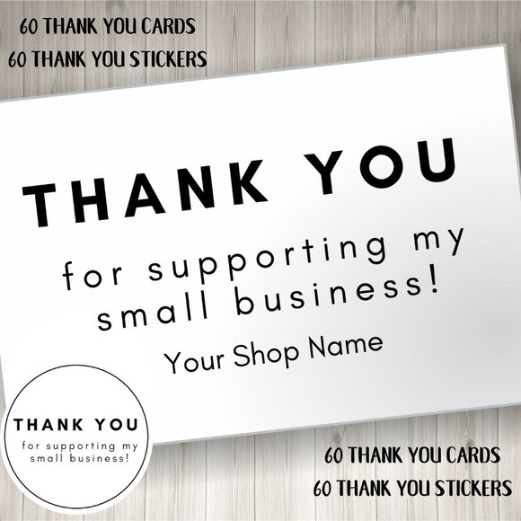 PRINTED Custom Thank you Cards and Stickers - Picture 1 of 3